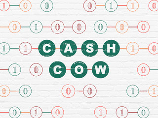 Finance concept: Cash Cow on wall background