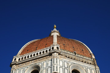 The roof of the Dome of Cathedral of Santa Maria del Fiore in Florence, Italy.