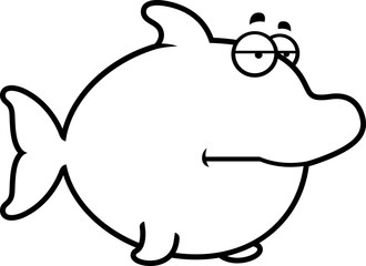 Bored Cartoon Dolphin