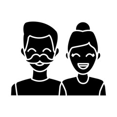 delivery man and woman portrait people worker vector illustration
