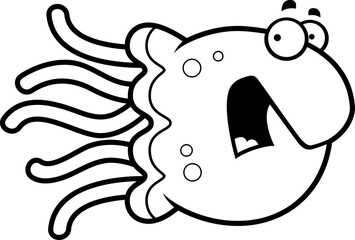 Scared Cartoon Jellyfish