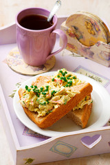 Crab salad  sandwich for breackfast