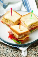 Club Sandwich with turkey and bacon