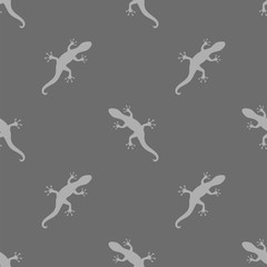 Grey Salamander Seamless Pattern
