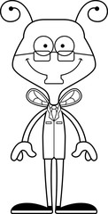 Cartoon Smiling Scientist Fly