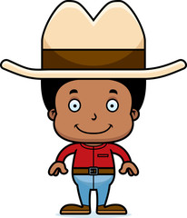 Cartoon Smiling Cowboy Boy