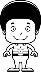 Obraz premium Cartoon Smiling Superhero Boy