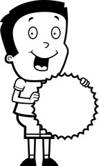 Cartoon Boy Burst Sign