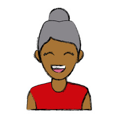 portrait woman character avatar employee icon vector illustration