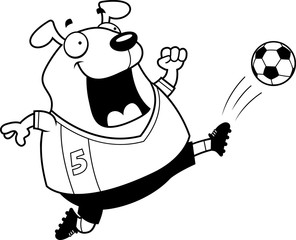 Cartoon Dog Soccer Kick