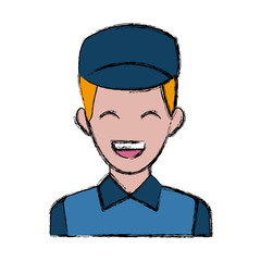 portrait man character avatar employee icon vector illustration