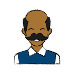 portrait man character avatar employee icon vector illustration