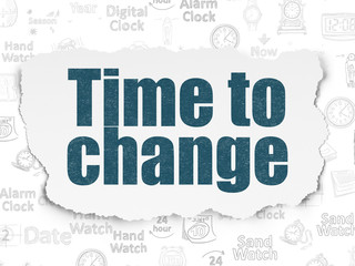 Fototapeta premium Timeline concept: Time to Change on Torn Paper background