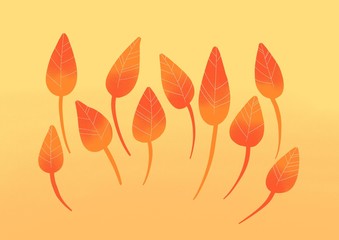 Illustration of abstract autumn leaves