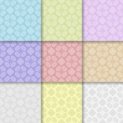 Geometric set of multi-colored seamless patterns for design