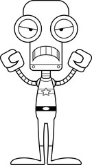 Cartoon Angry Superhero Robot