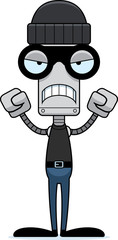 Cartoon Angry Thief Robot