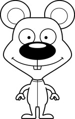Cartoon Smiling Mouse In Pajamas