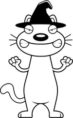 Angry Cartoon Cat Witch