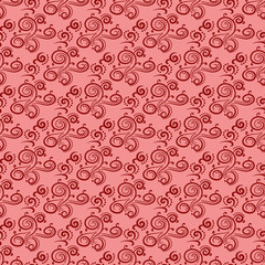 Vintage red ornament. Floral seamless pattern