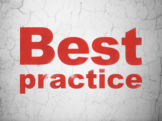 Learning concept: Best Practice on wall background