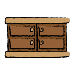 kitchen drawers icon over white background vector illustration