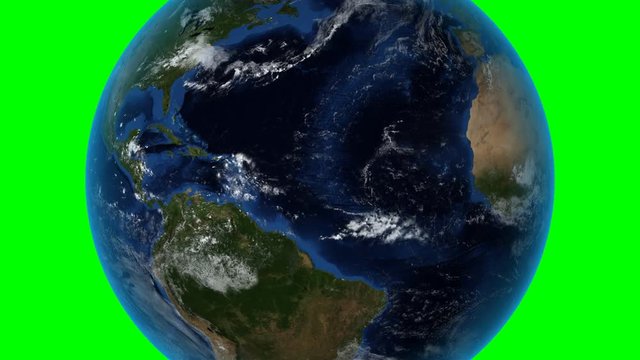Jamaica. 3D Earth in space - zoom in on Jamaica outlined. Green screen background