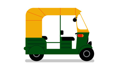 Indian auto rickshaw. Vector Tuk Tuk. Delhi Auto