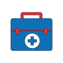 Obraz premium first aid kit icon over white background vector illustration