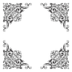 Vector baroque of vintage elements for design. 