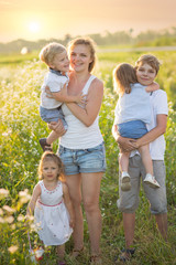 Fototapeta premium Large family with children