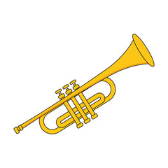 Obraz na płótnie Canvas trumpet instrument icon over white background vector illustration