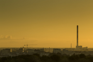 Wschód słońca w Warszawie