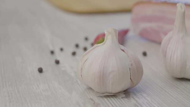 Hot chili peppers with garlic