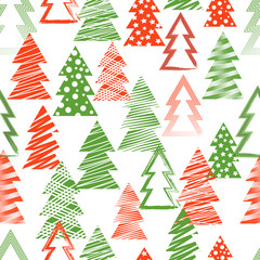 Seamless christmas and New Year pattern, vector decor illustration, seasonal background