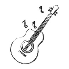 guitar instrument icon over white background vector illustration