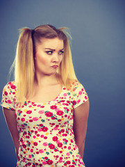 Young teenage woman being offended got the hump