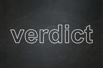 Obraz premium Law concept: Verdict on chalkboard background