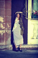 Deurstickers lange boho-jurk © Andrey Kiselev