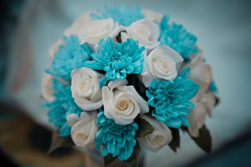 Beautiful bouquet, decorative elements. Holiday, Wedding.