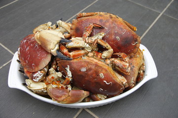 plat de crabes cuit 