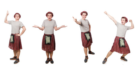 Funny scotsman isolated on white