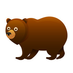 Brown bear cute cartoon character isolated on white background. Vector illustration