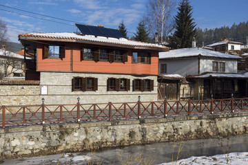 Winter view of Old House  in historical town of Koprivshtitsa, Sofia Region, Bulgaria