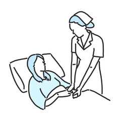 Nurse. line drawing and hand drawn. vector illustration.