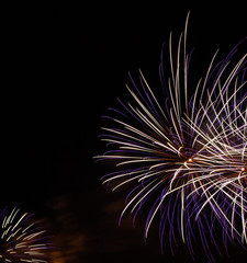 Blue and white fireworks.