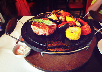 Fresh fried testy staef with corn