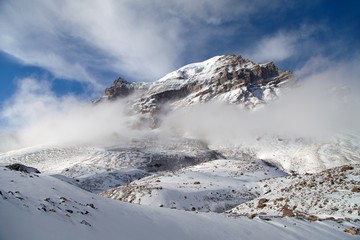 Fototapeta na wymiar Thorung peak, Thorung La pass, Annapurna circuit
