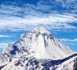 Fototapeta na wymiar mount Dhaulagiri,near Thorung La pass and beautiful sky