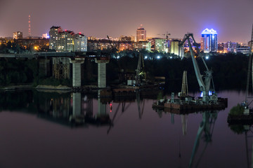 Fototapeta na wymiar night industrial city